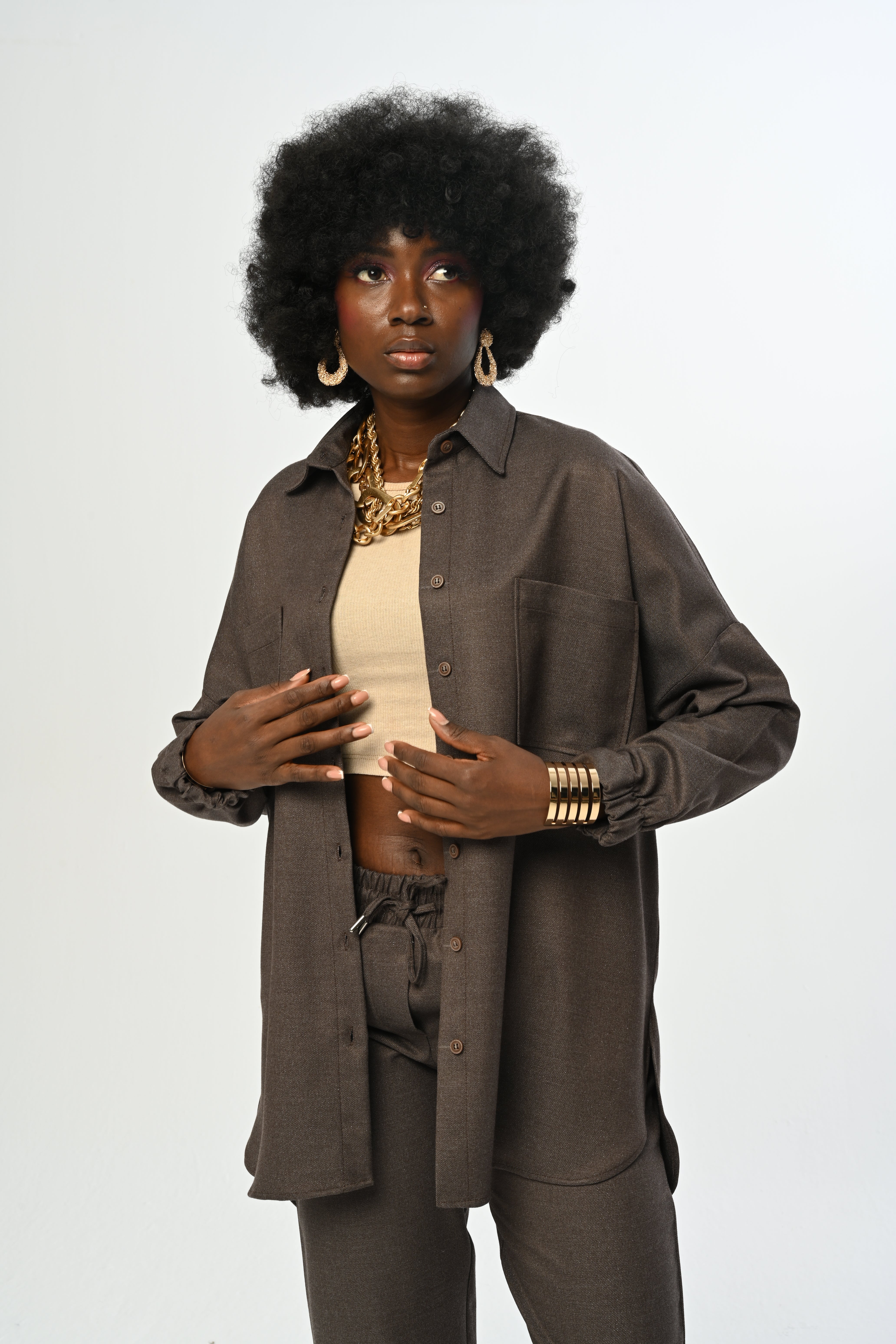 SHIRT - 34135 BROWN
