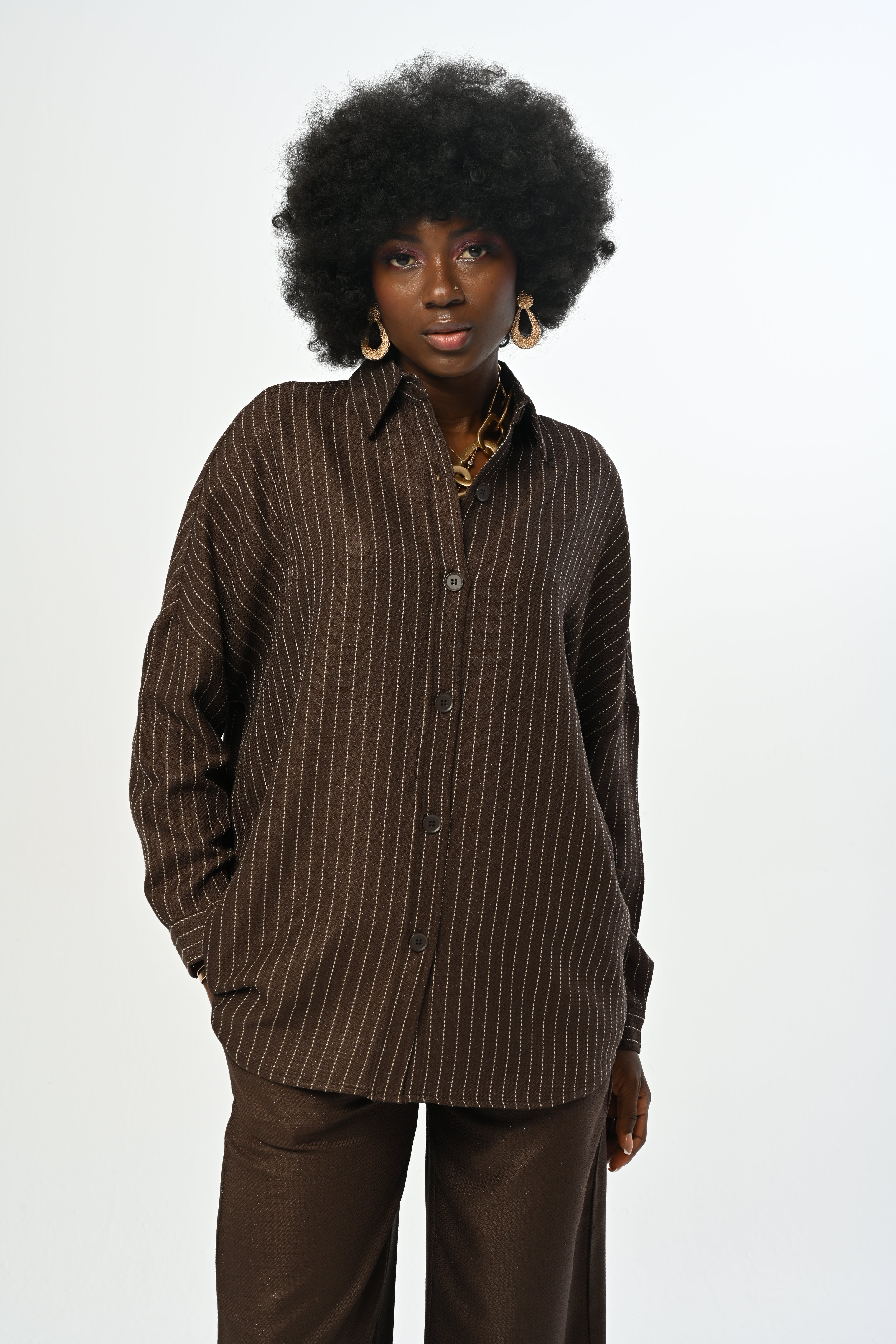 SHIRT - 34136 BROWN