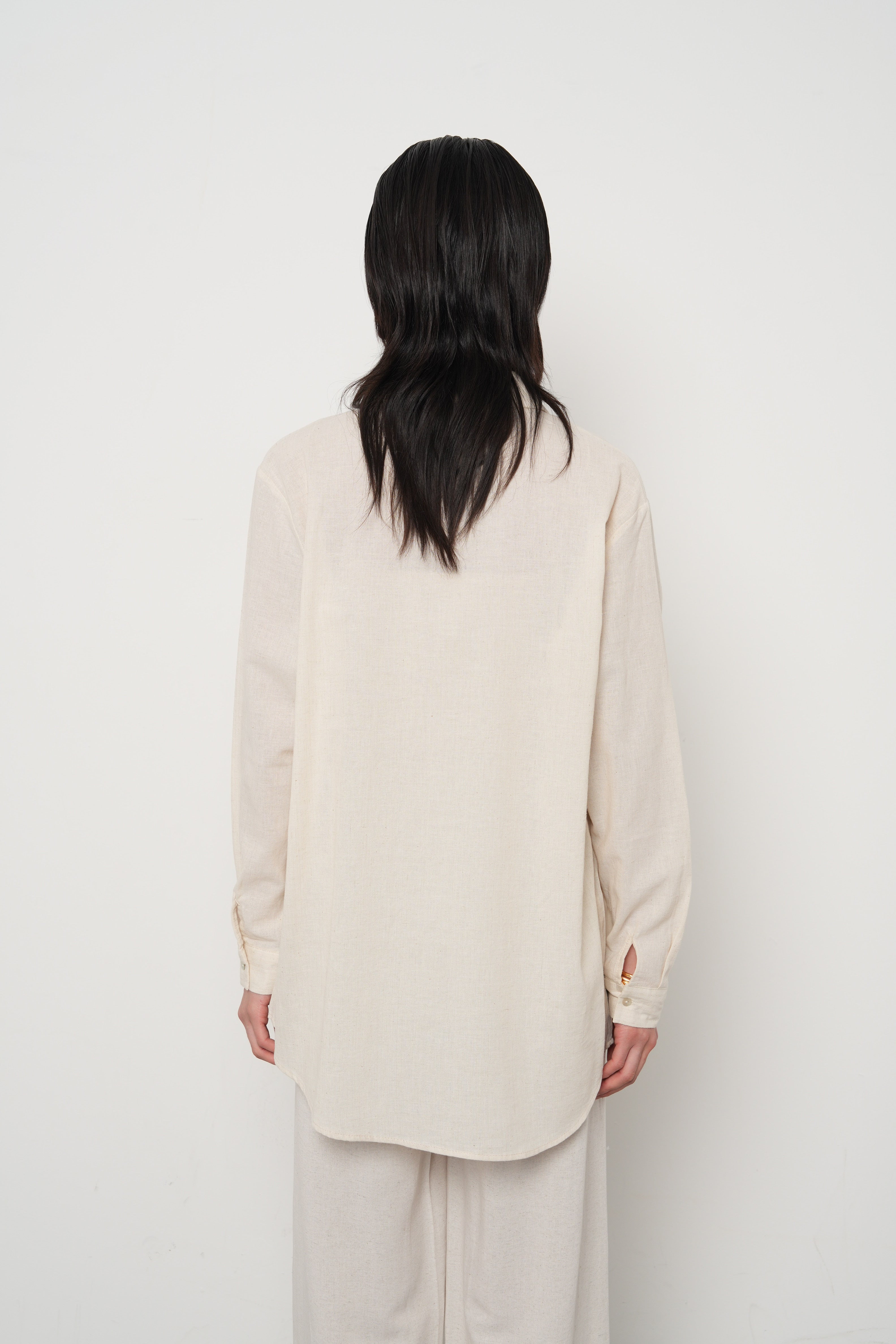 Orfeonegro Çiçek Desenli Beyaz Nakışlı Gömlek