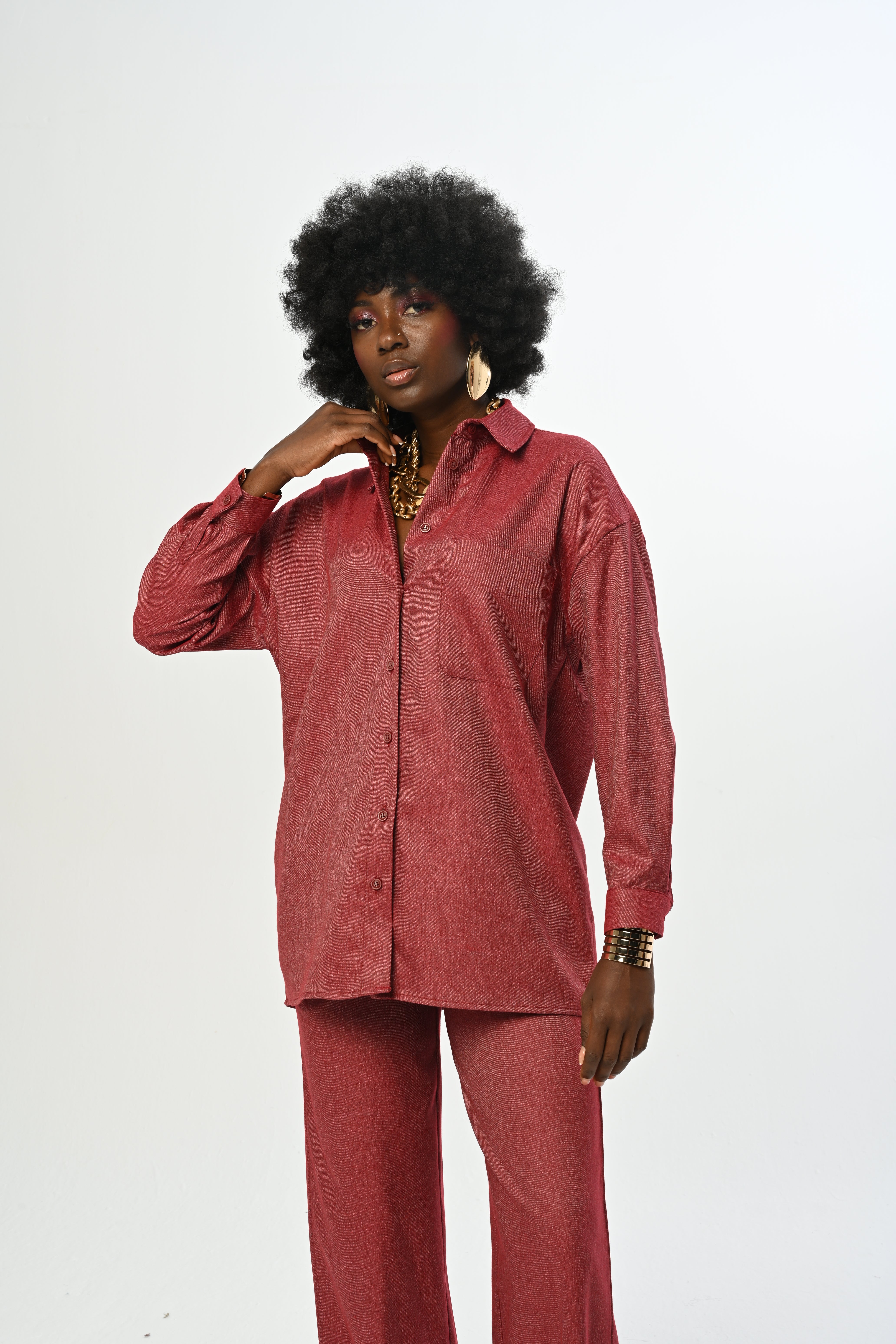 SHIRT - 34200 CLARET RED
