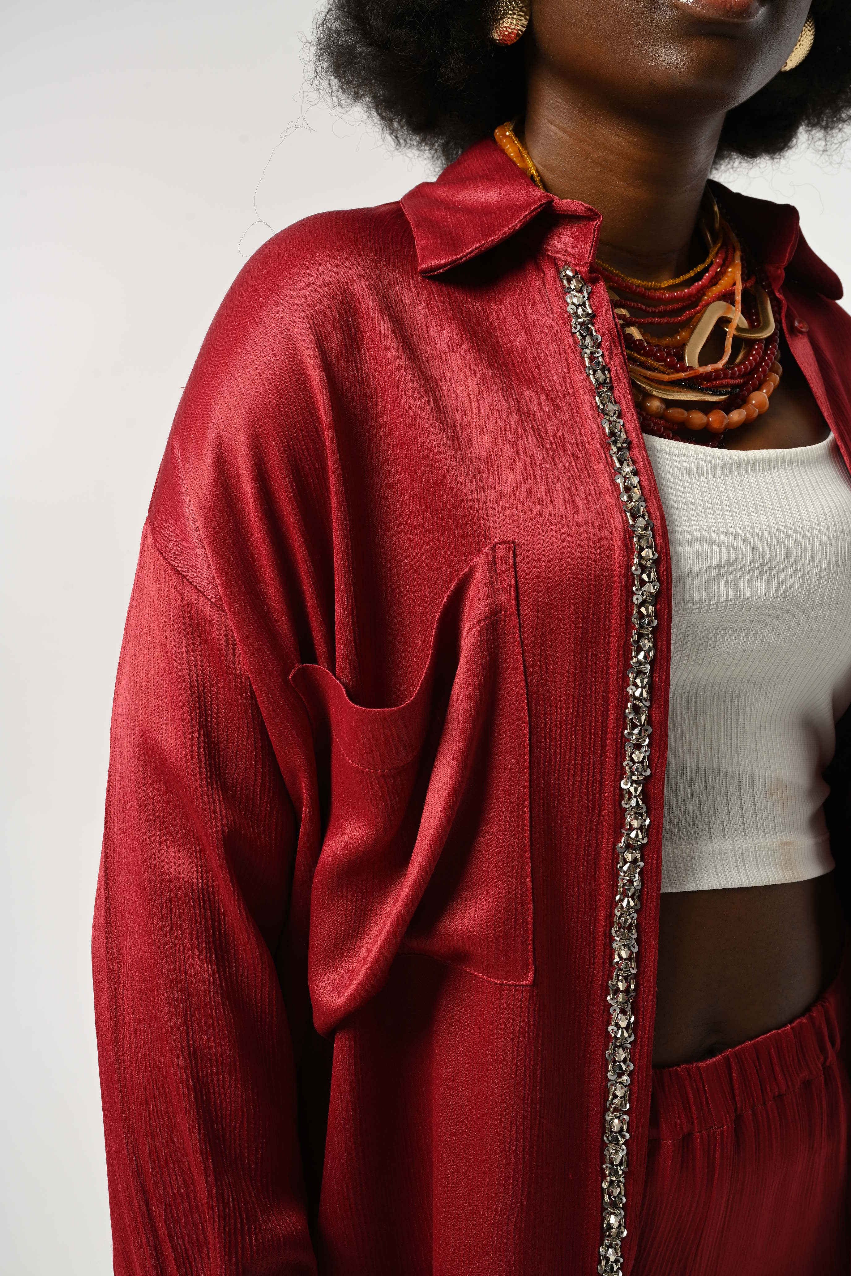 SHIRT - 34473 CLARET RED