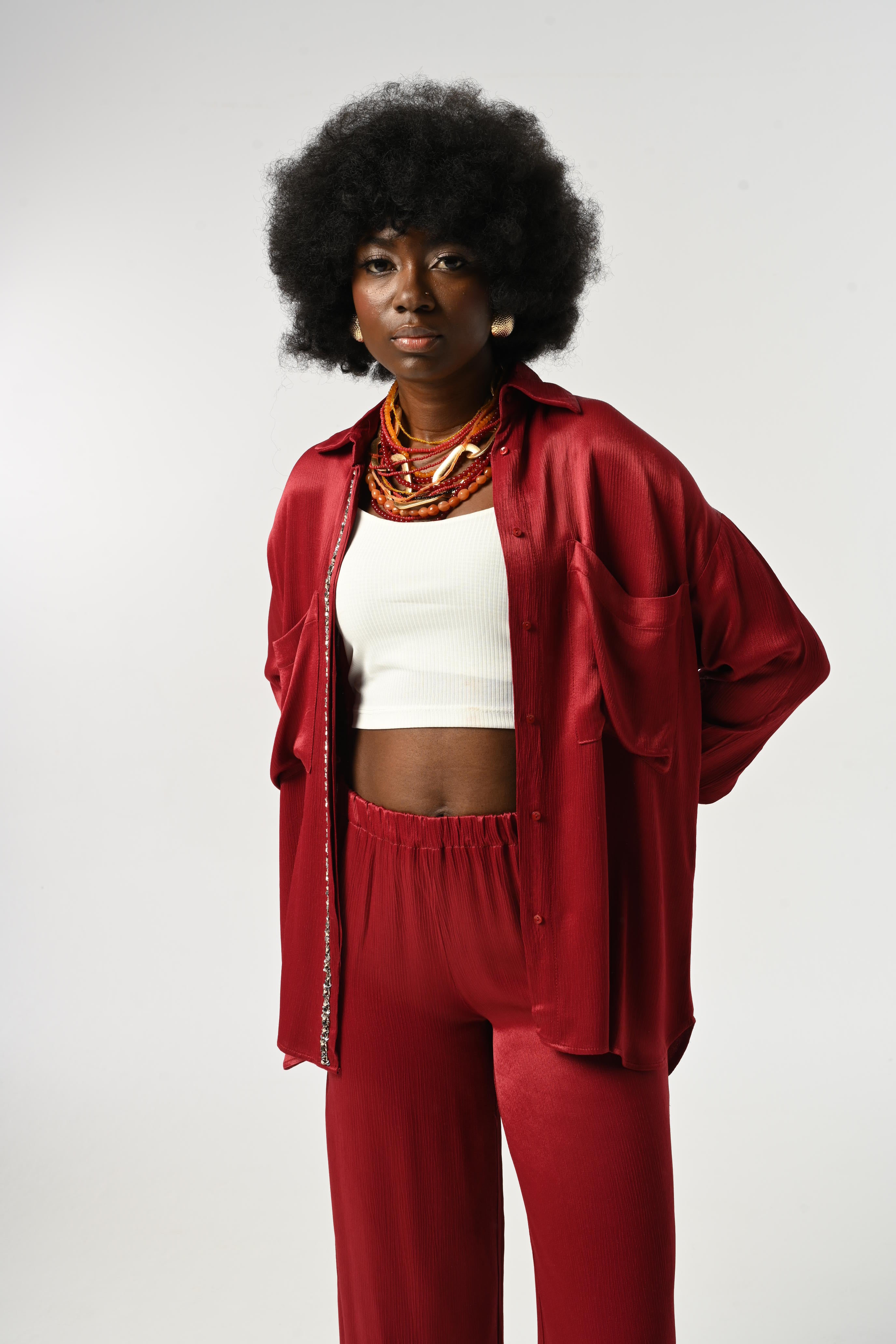 SHIRT - 34473 CLARET RED