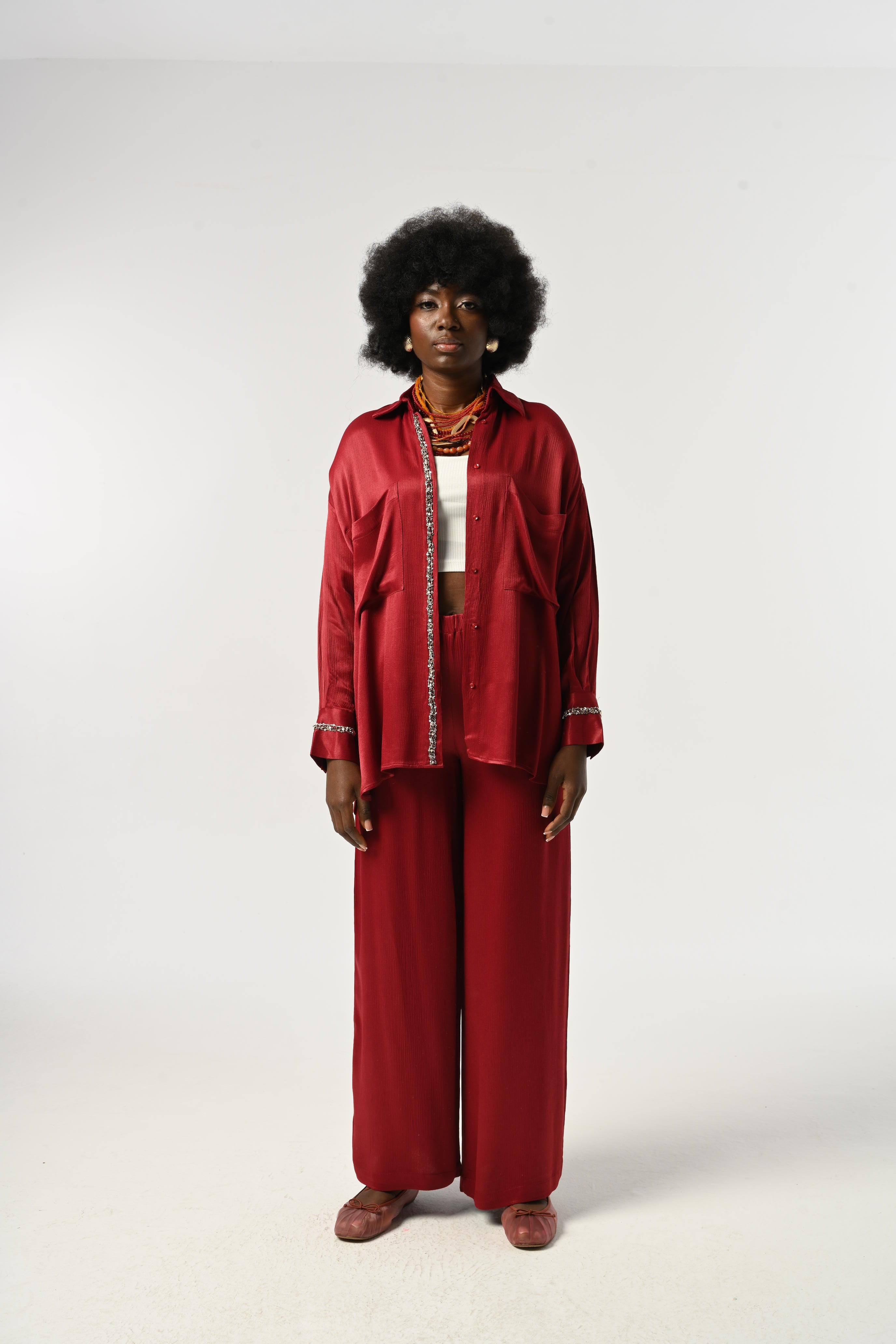 SHIRT - 34473 CLARET RED