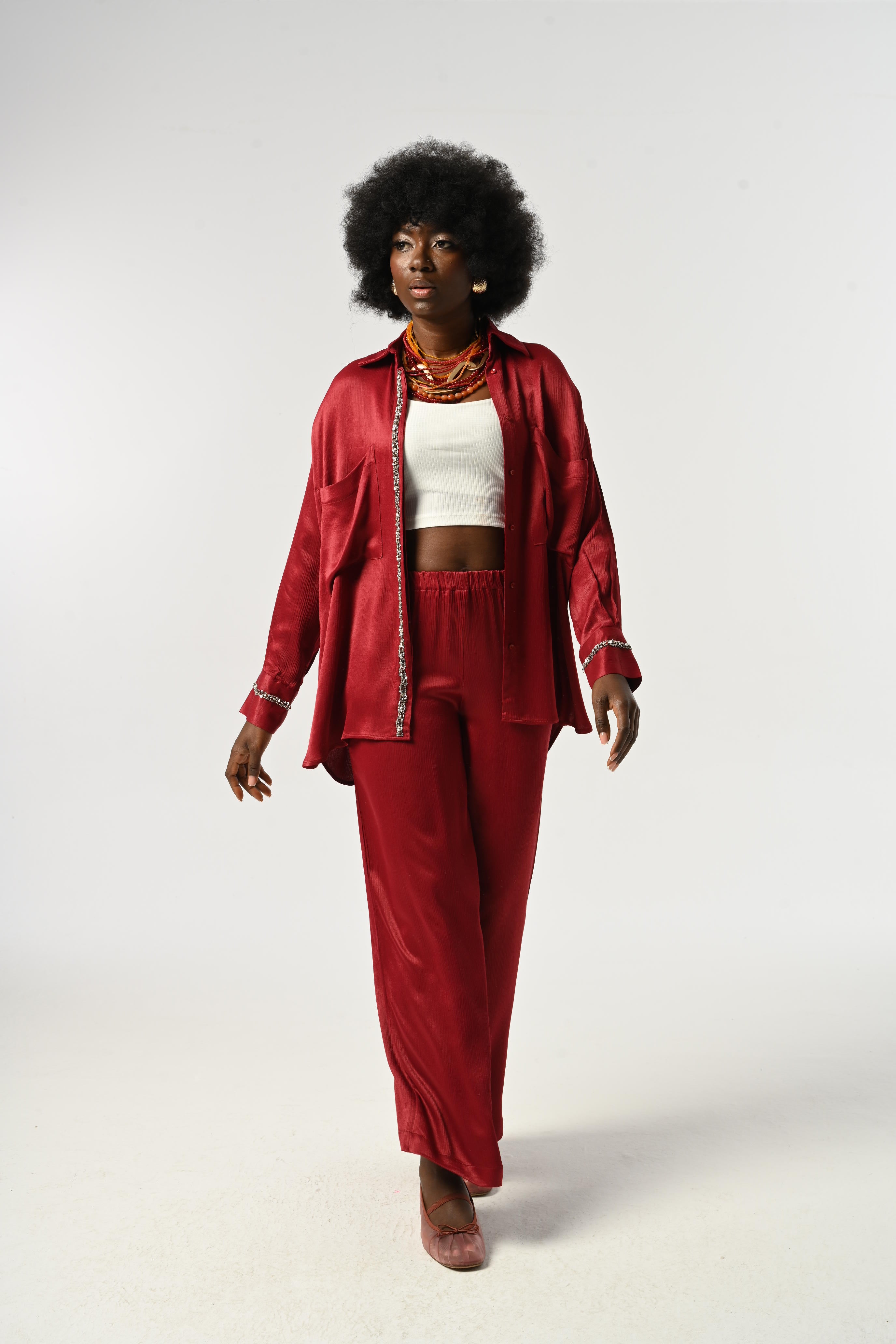SHIRT - 34473 CLARET RED