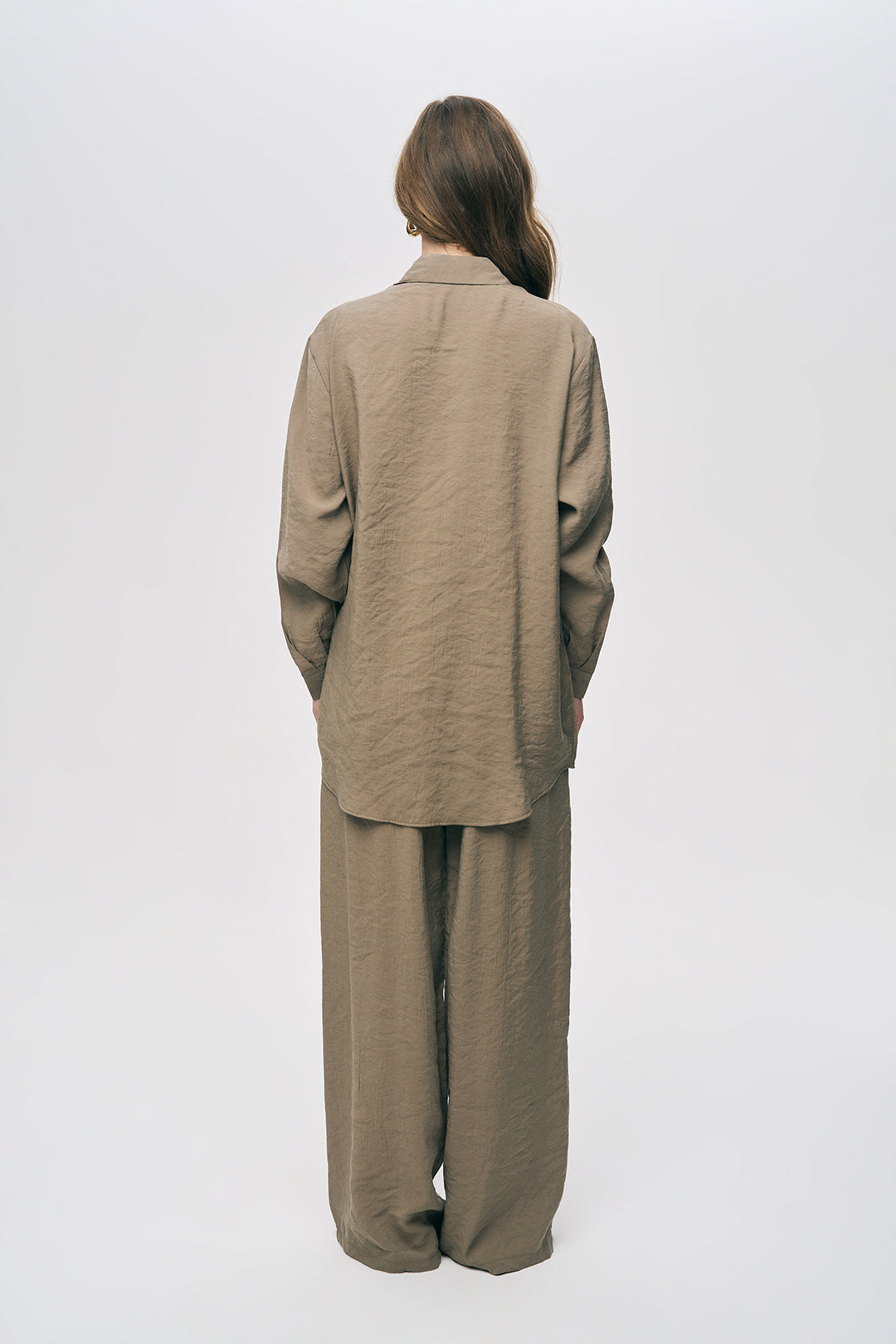 İşlemeli Vizon Oversize Gömlek