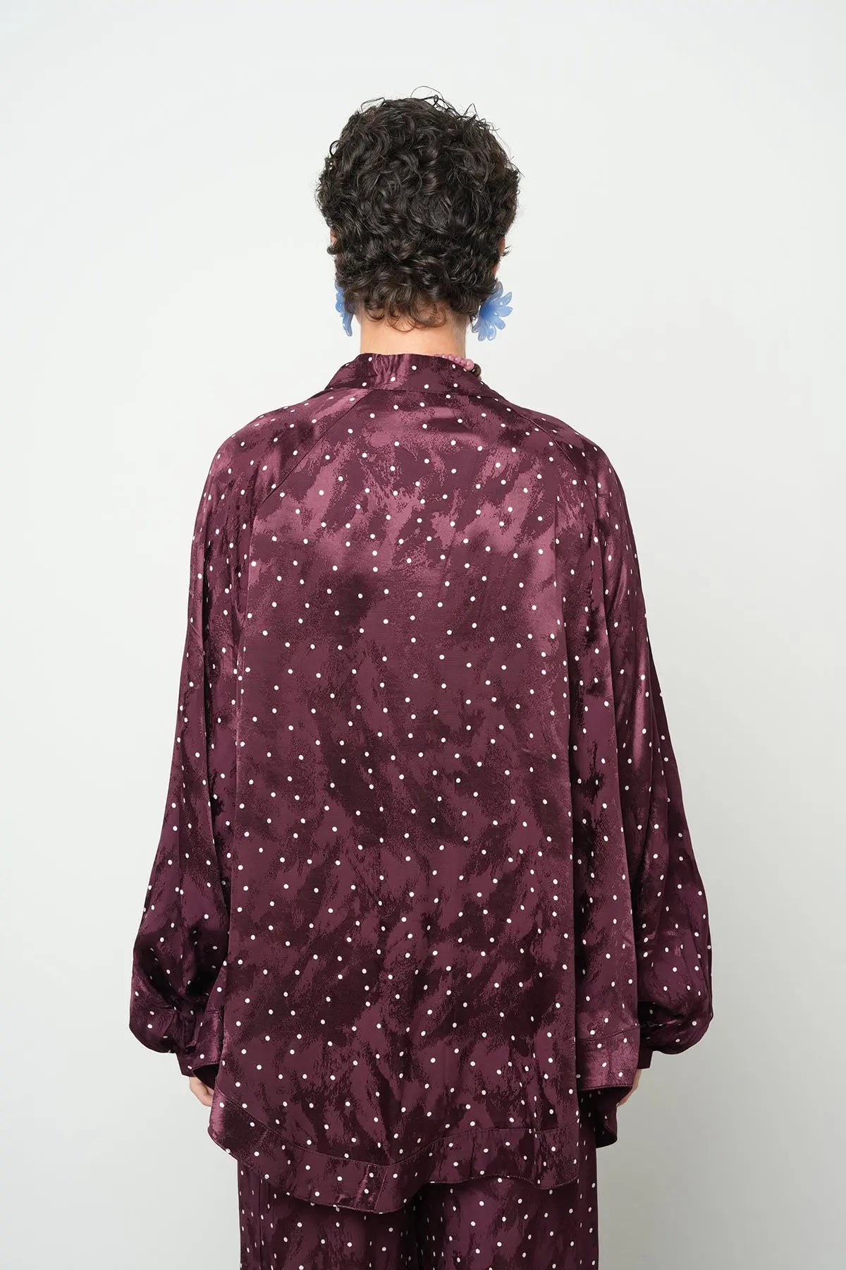 Puantiyeli Saten Kimono ORFEONEGRO
