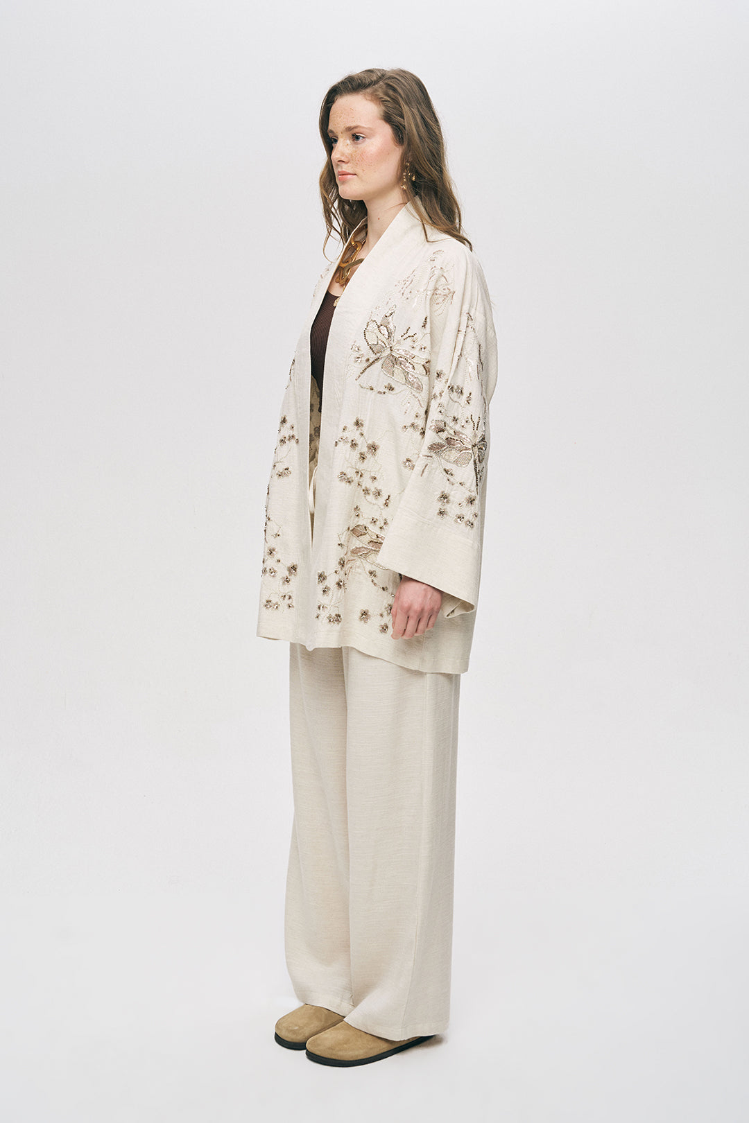 Orfeonegro Boncuk ve Payet İşlemeli Kimono