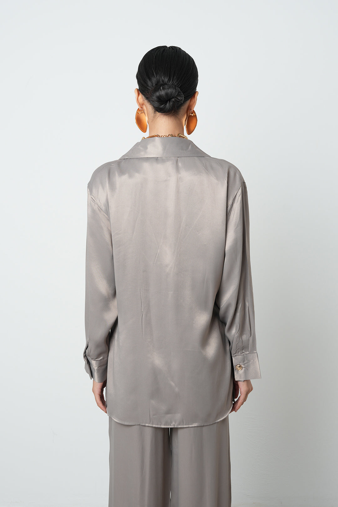 Orfeonegro Saten İp Detaylı Ceket Vizon