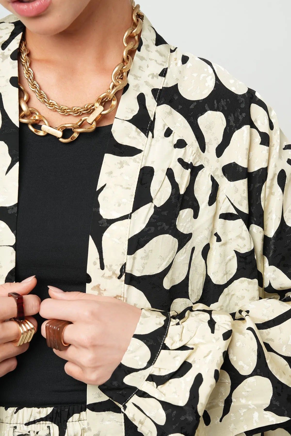 Toptan Çiçekli Oversize Kimono ORFEONEGRO
