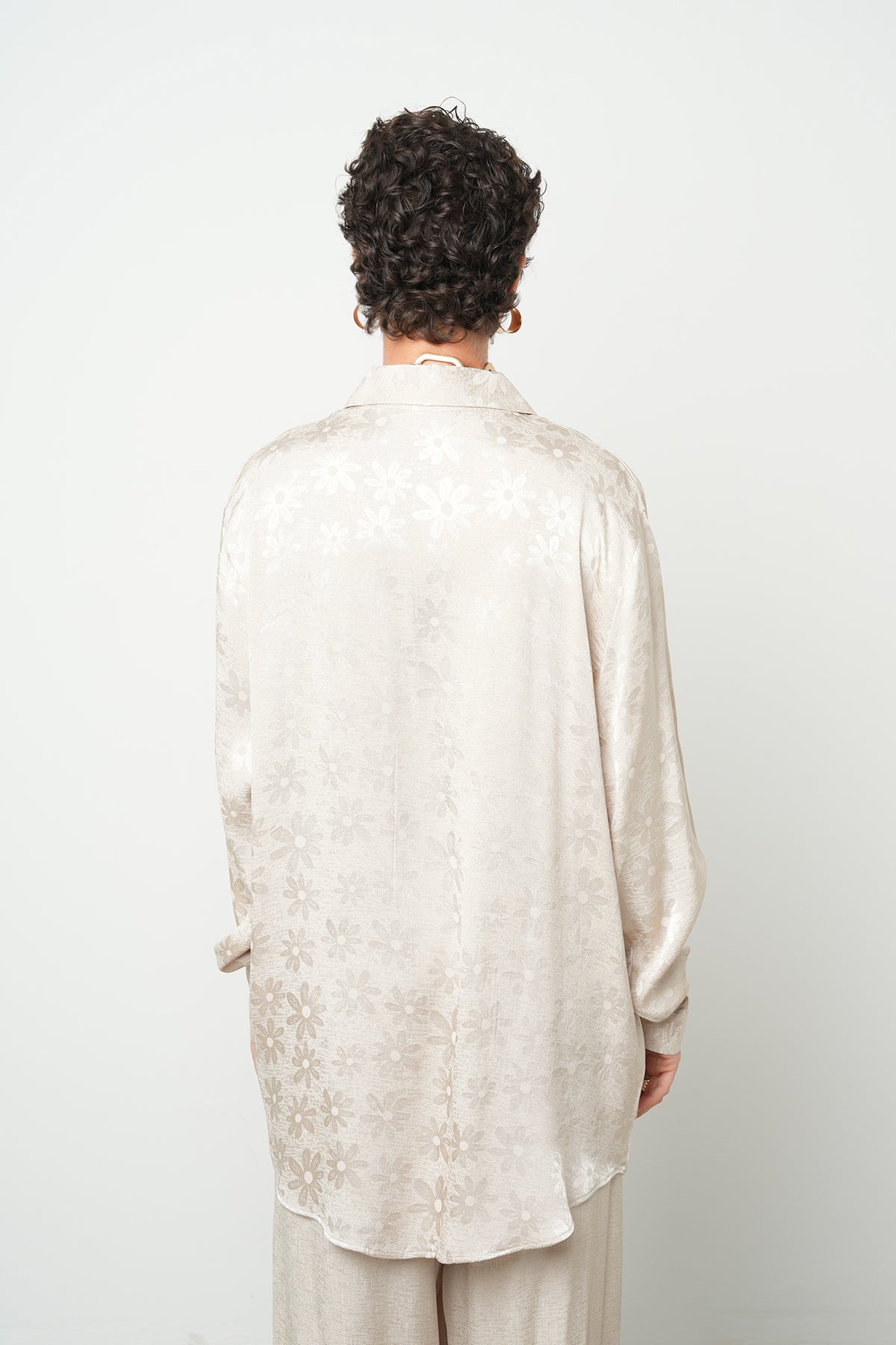 Orfeonegro Desenli Saten Gömlek A.bej