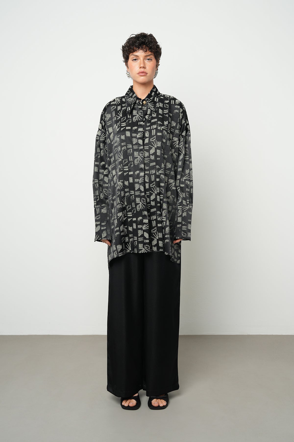 Orfeonegro Geometrik Desenli Tunik Gömlek