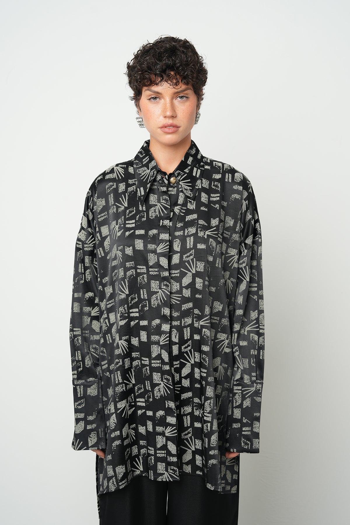 Orfeonegro Geometrik Desenli Tunik Gömlek