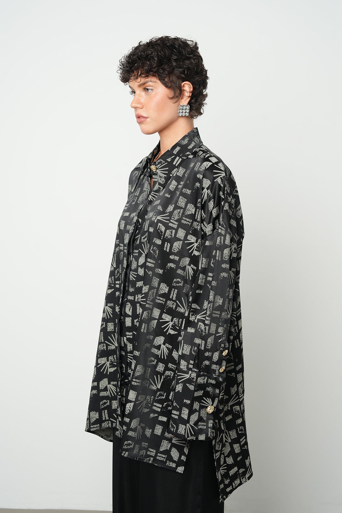 Orfeonegro Geometrik Desenli Tunik Gömlek