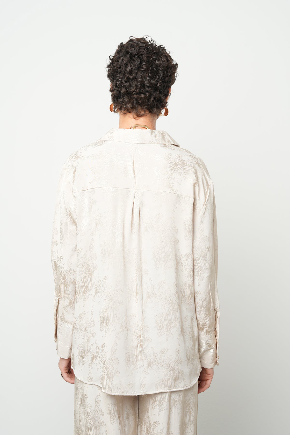 Orfeonegro Desenli Jakar Kumaş Saten Gömlek