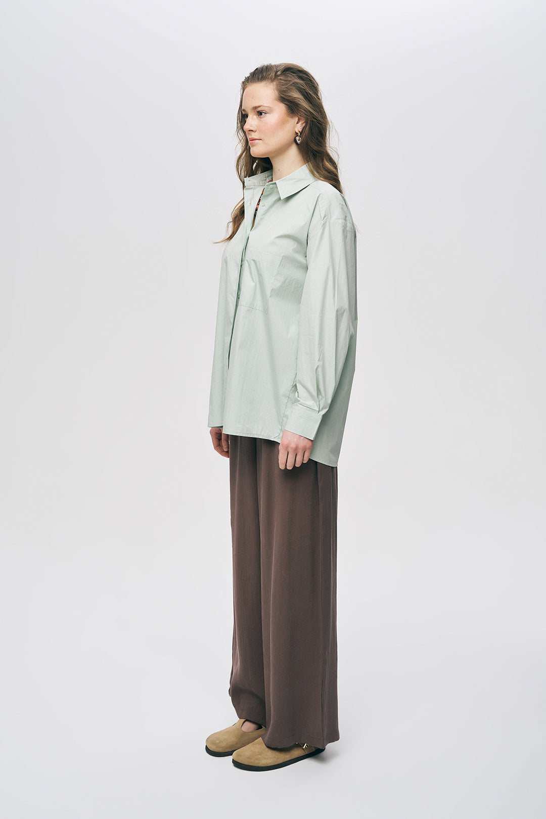 Orfeonegro Tek Cepli Oversize Mint Gömlek