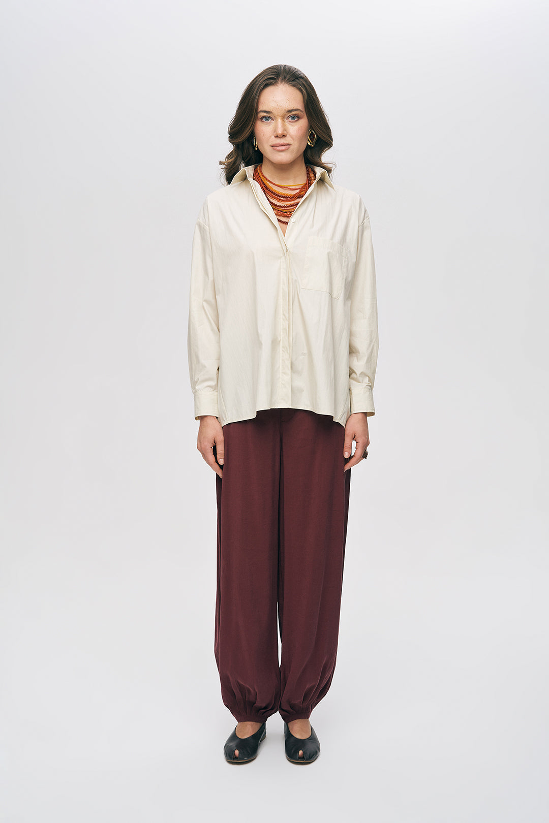 Orfeonegro Tek Cepli Oversize Sarı Gömlek