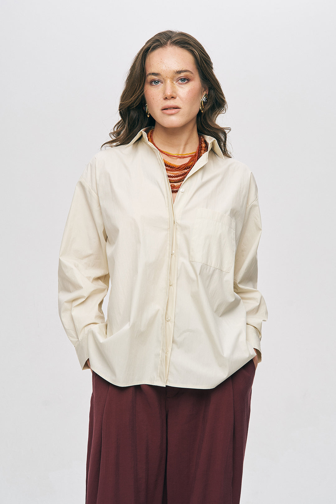 Orfeonegro Tek Cepli Oversize Sarı Gömlek