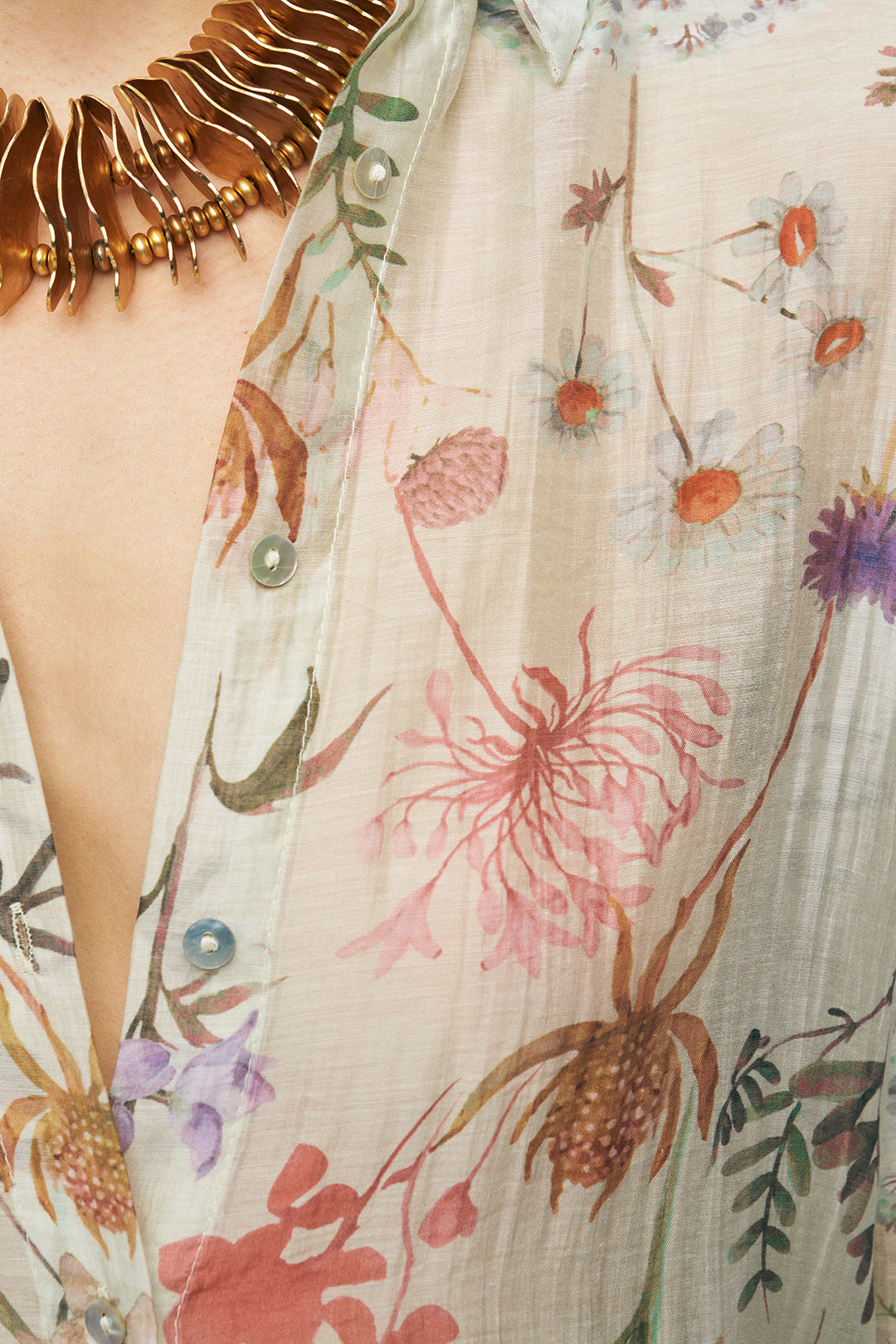 Çiçek Desenli Kadın Gömlek