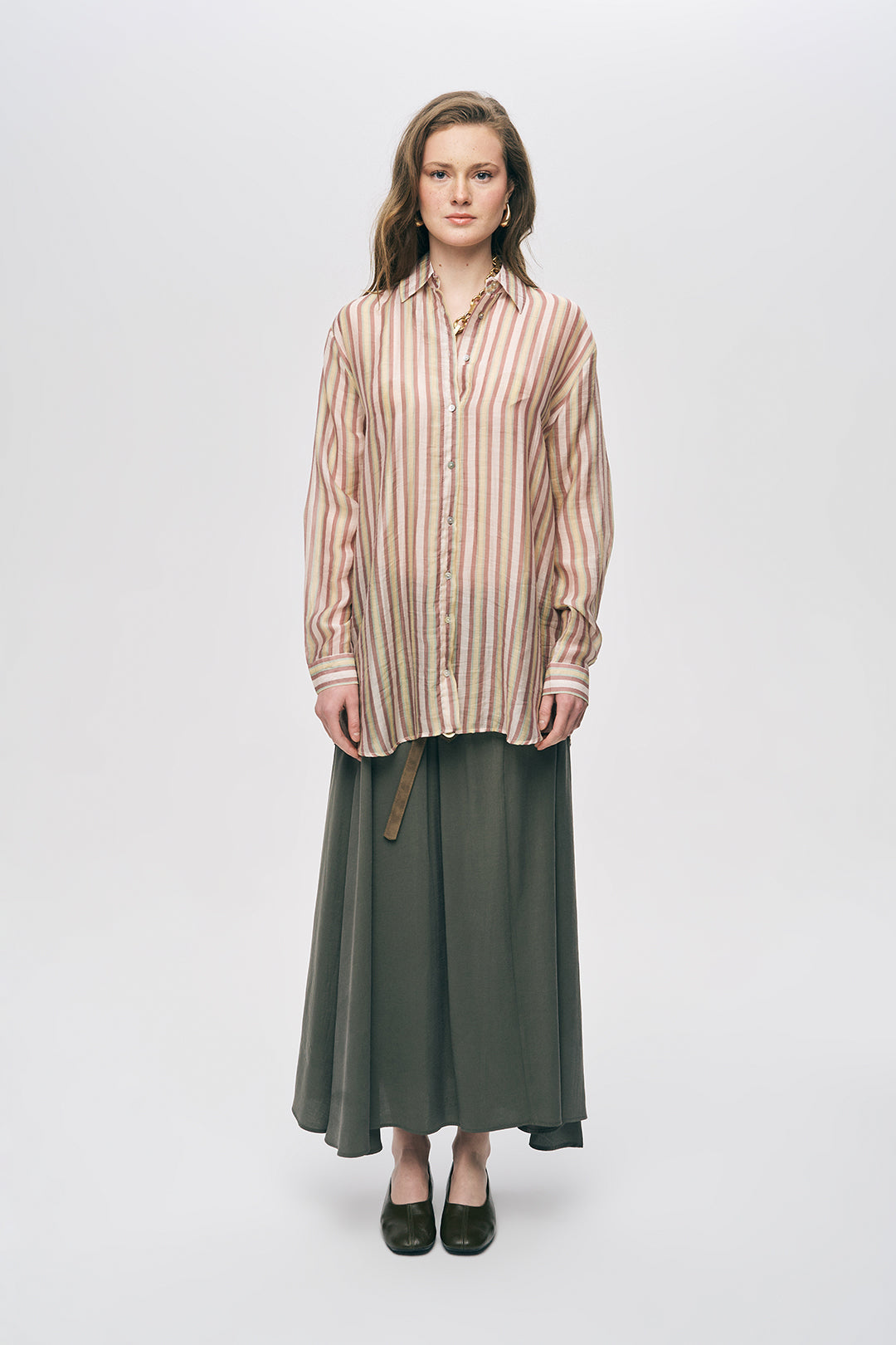 Çizgili Oversize Gömlek