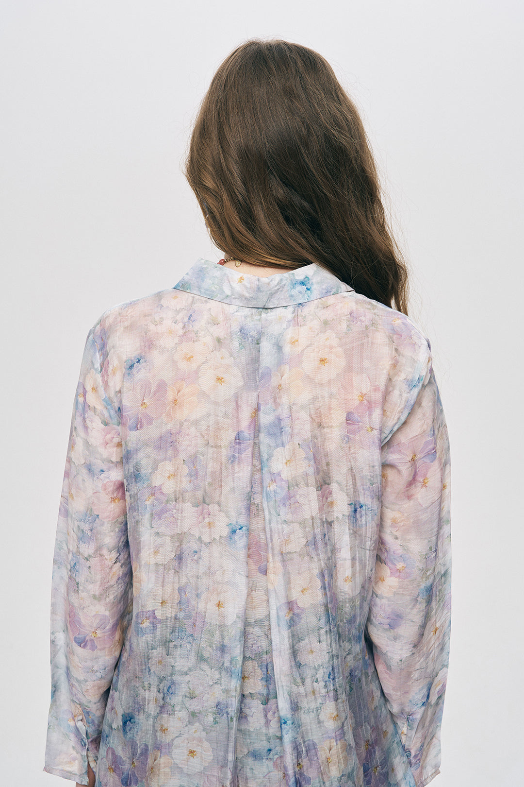 Pastel Çiçek Desenli Kadın Gömlek