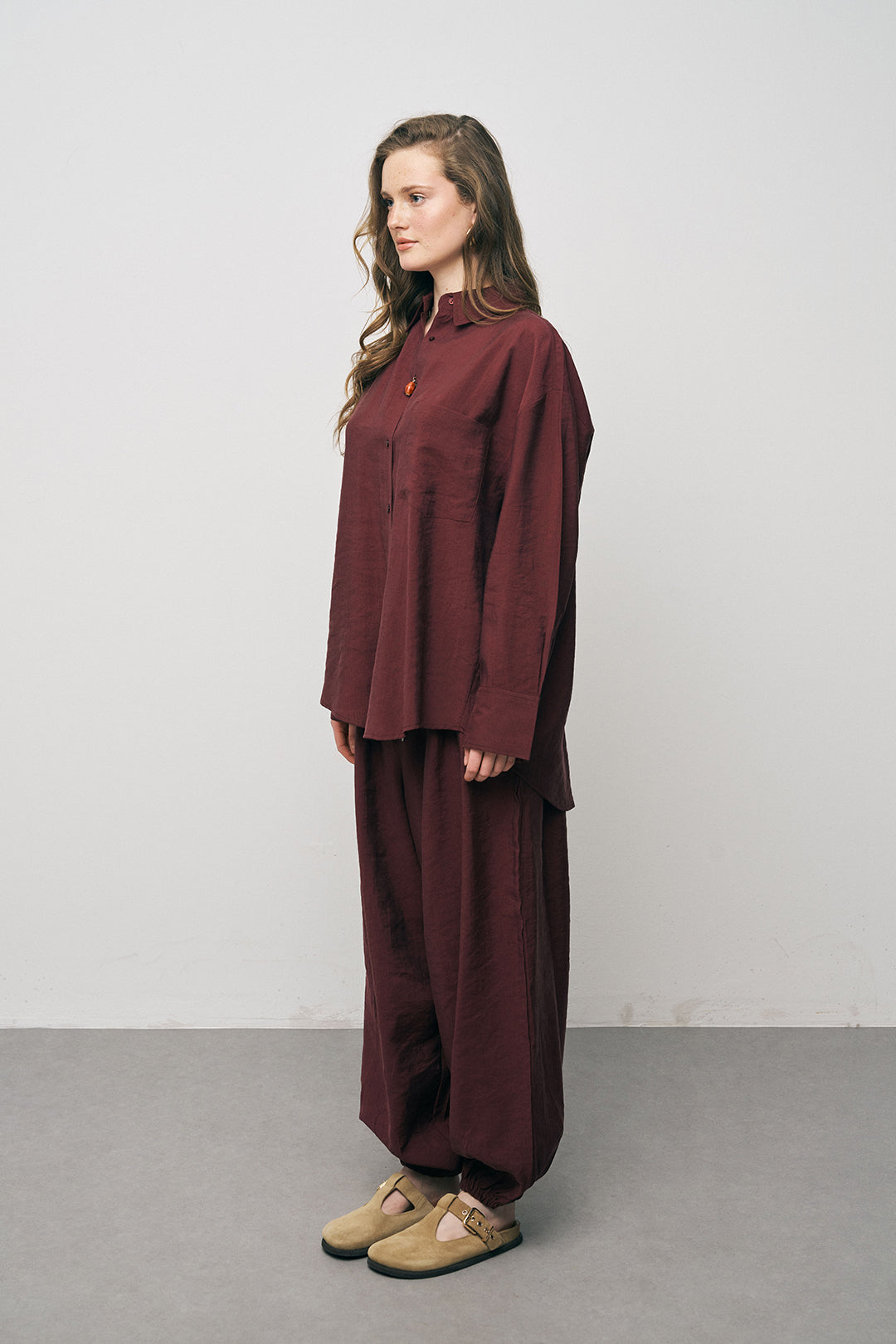 Orfeonegro Cep Detaylı Bordo Basic Gömlek