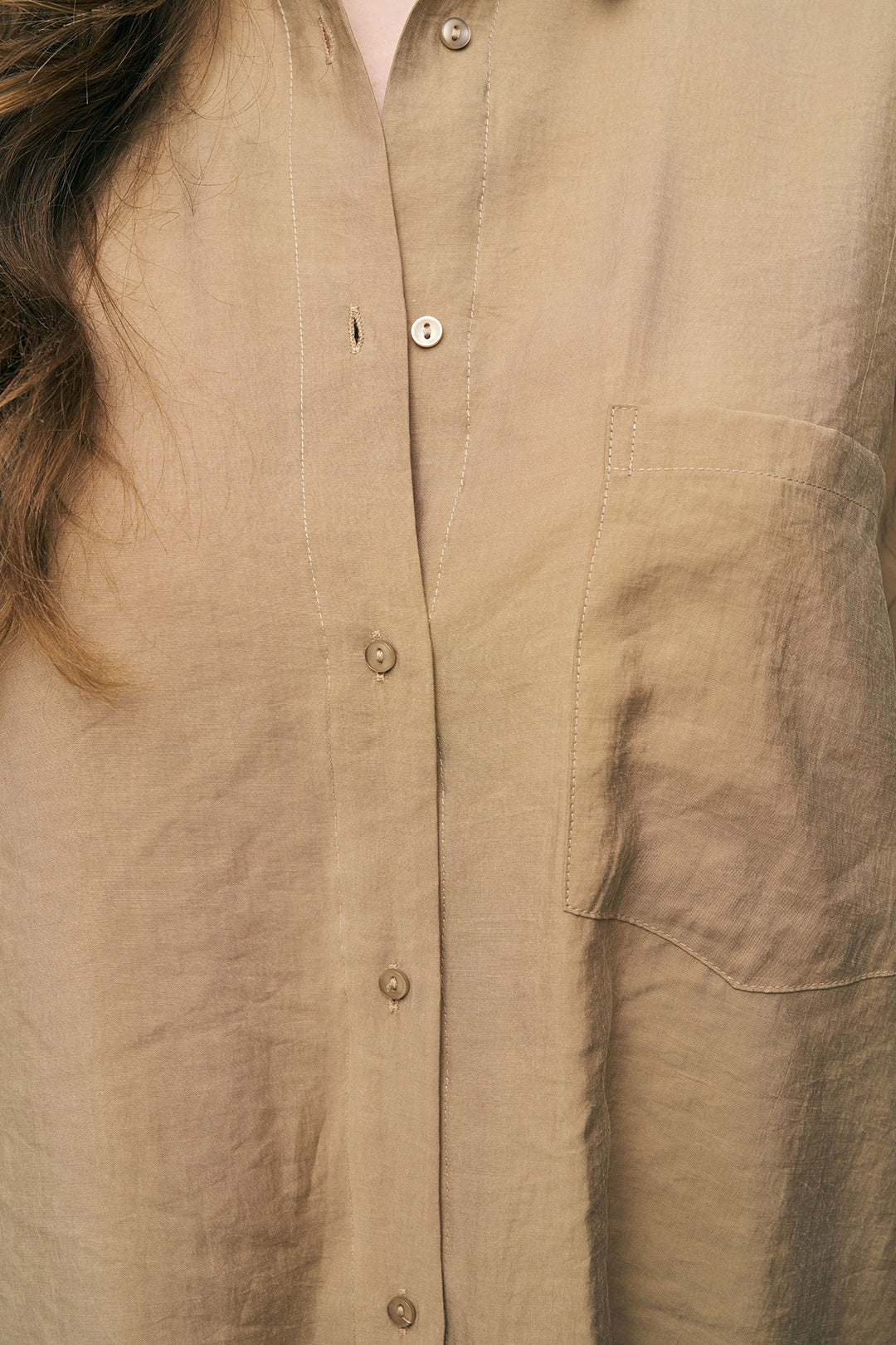 Orfeonegro Cep Detaylı Karamel Basic Gömlek