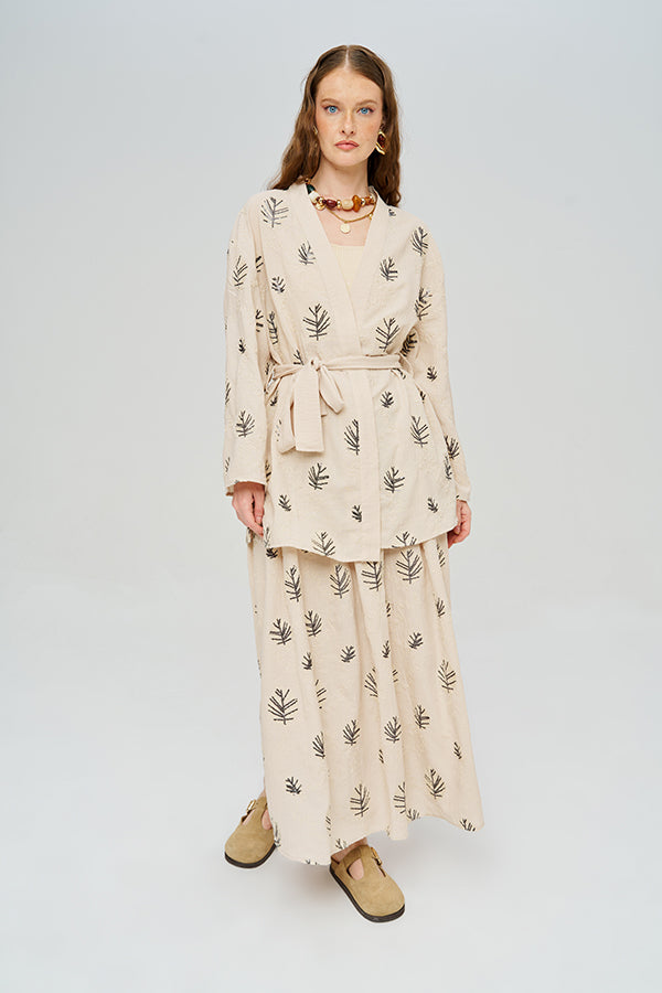 Toptan Kuşaklı Modern Kesim Yazlık Kadın Kimono Siyah