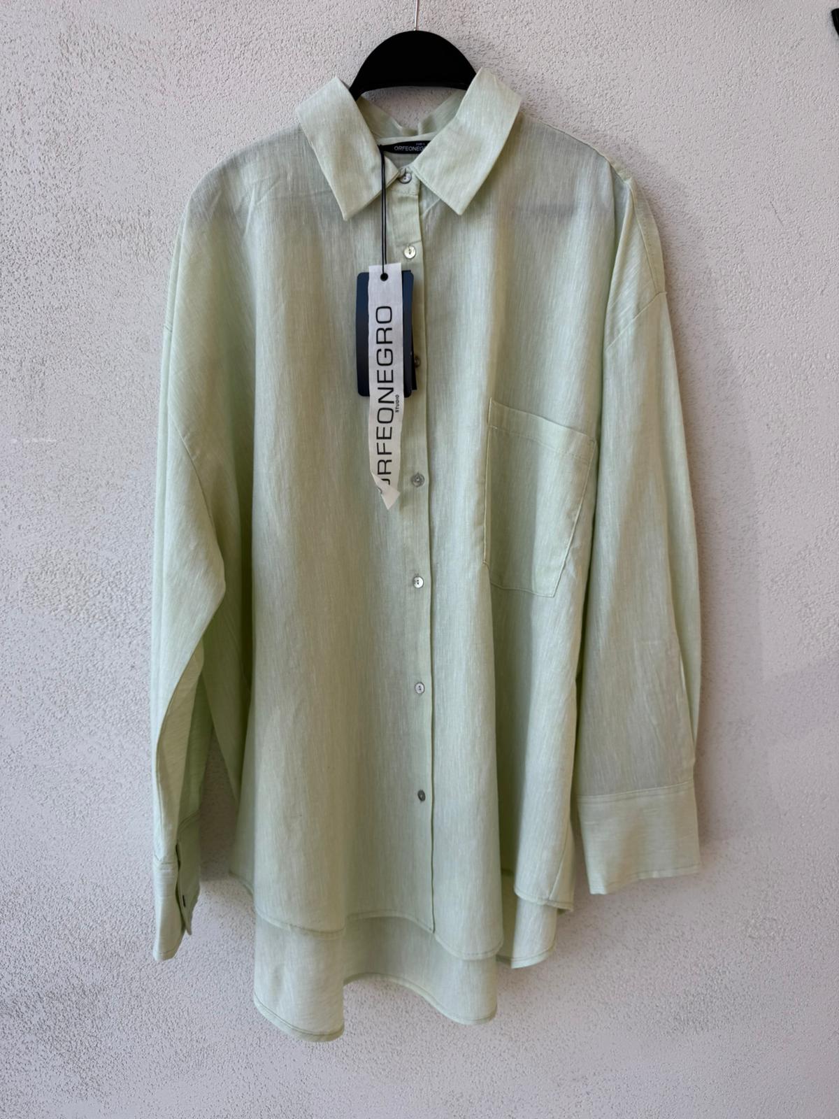 Toptan Keten Limon Oversize Kadın Gömlek