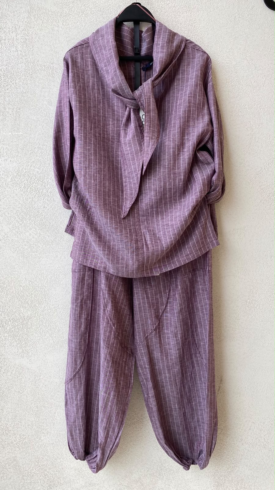Toptan Çizgili Yaka Detaylı Tencel Keten Gömlek