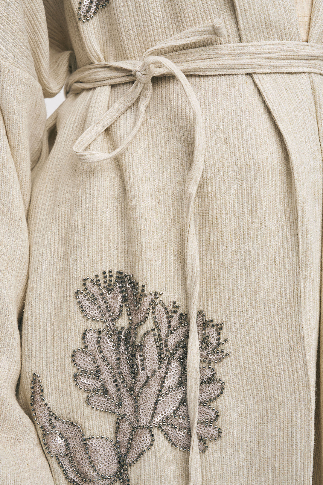 Orfeonegro Zarif Nakış Detaylı Oversize Uzun Kimono