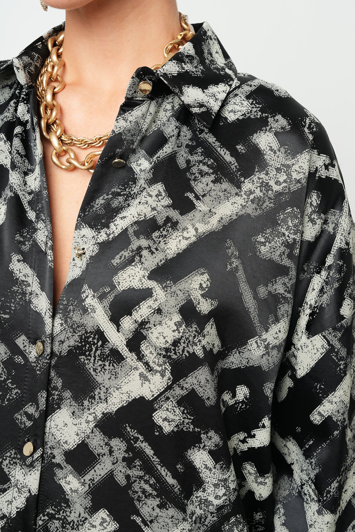 Orfeonegro Siyah Çizgi Desenli Tunik Gömlek