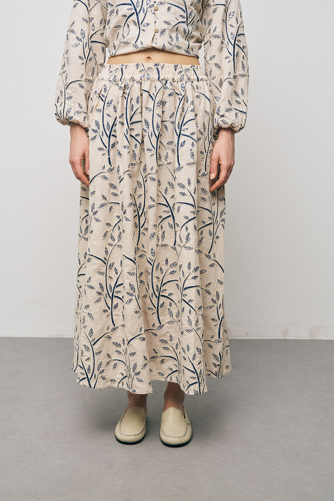 Otantik Desenli Tiril Tiril Yazlık Laci Etek