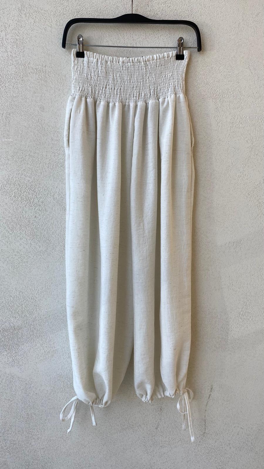 Toptan Paçası Bağlamalı Beli Lastikli Pantolon