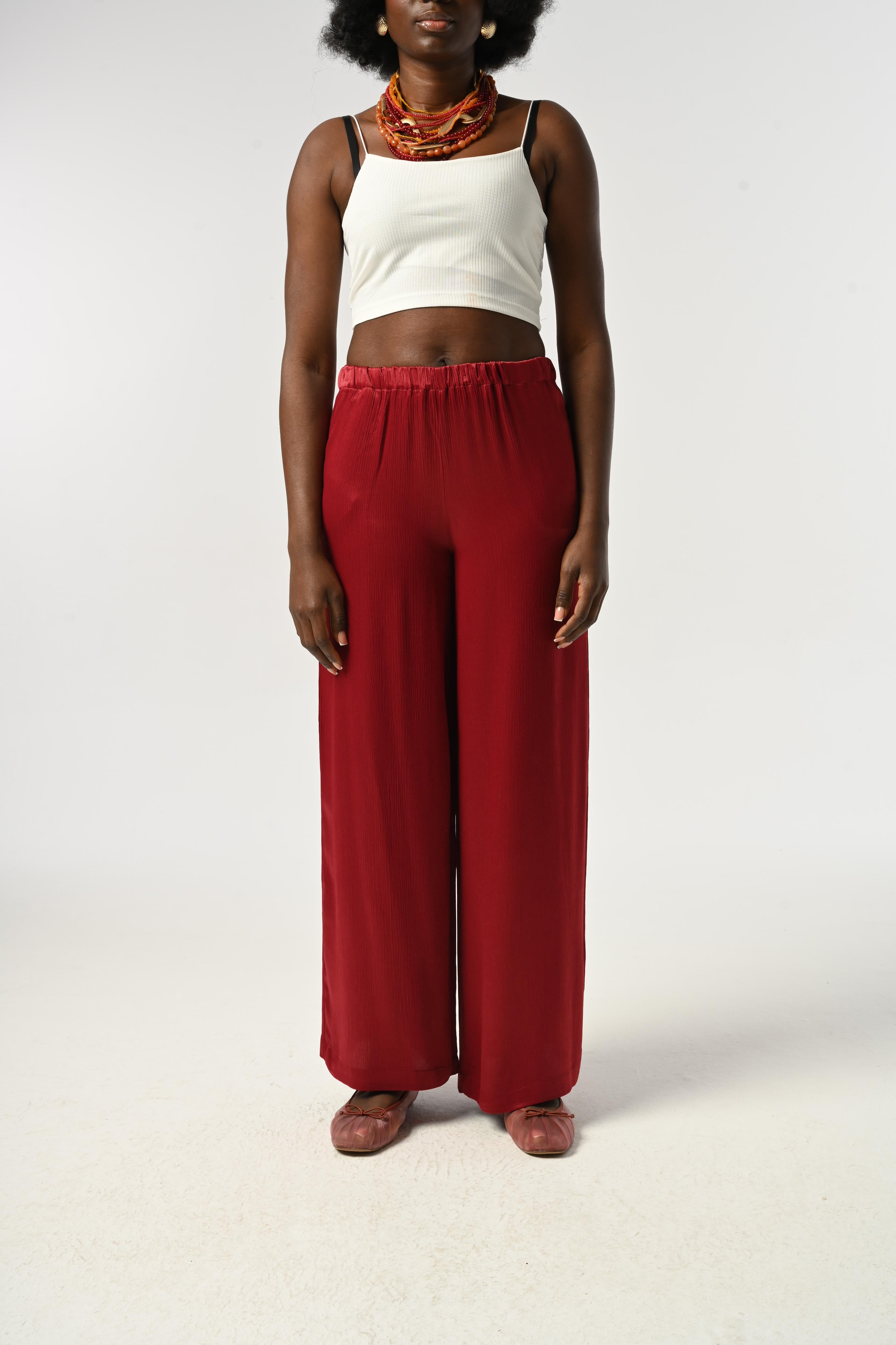 TROUSERS - 45211 CLARET RED