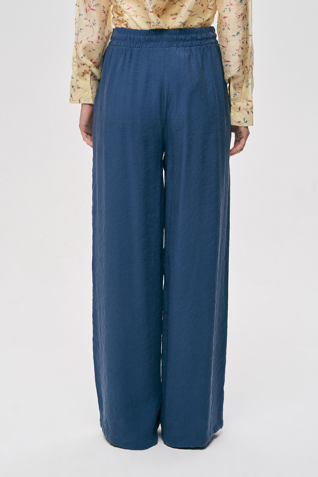 Büzgülü Bel Yazlık Kadın Pantolon İndigo