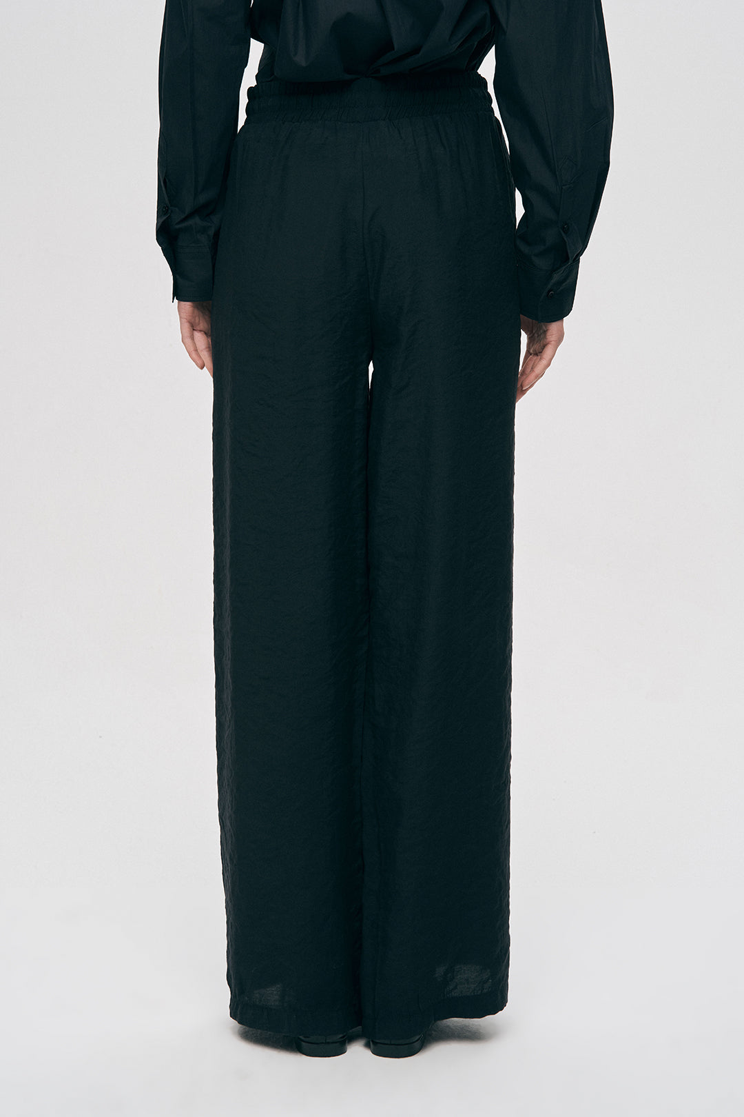 Büzgülü Bel Yazlık Kadın Pantolon Siyah