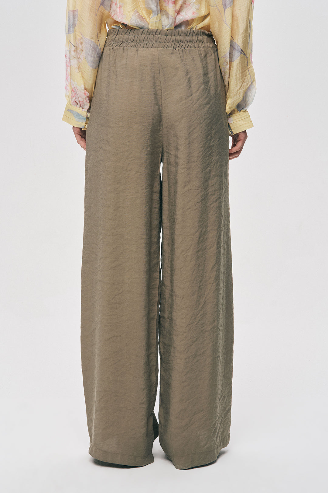 Büzgülü Bel Yazlık Kadın Pantolon Vizon