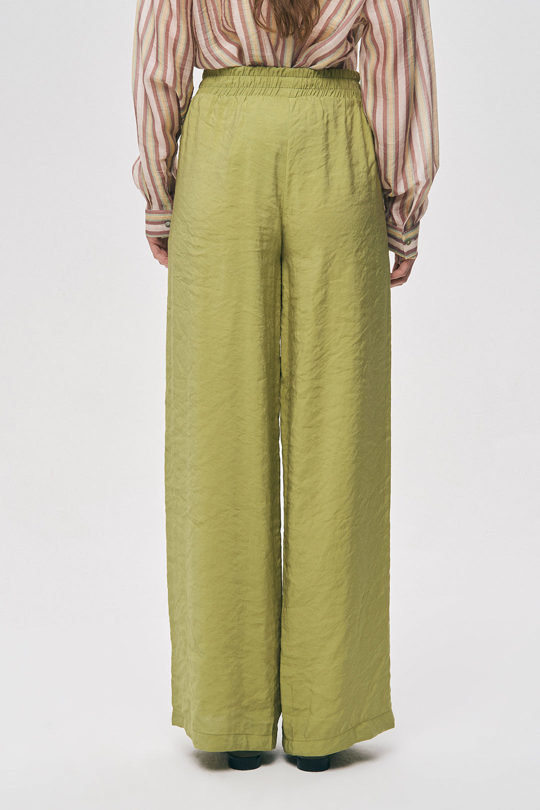 Bol Paça Rahat Kalıp Kumaş Pantolon Y.Yeşil