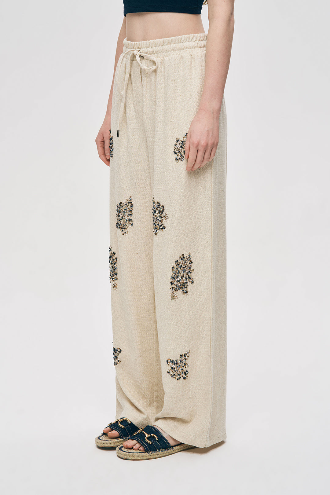 Orfeonegro Boncuk İşlemeli Palazzo Pantolon