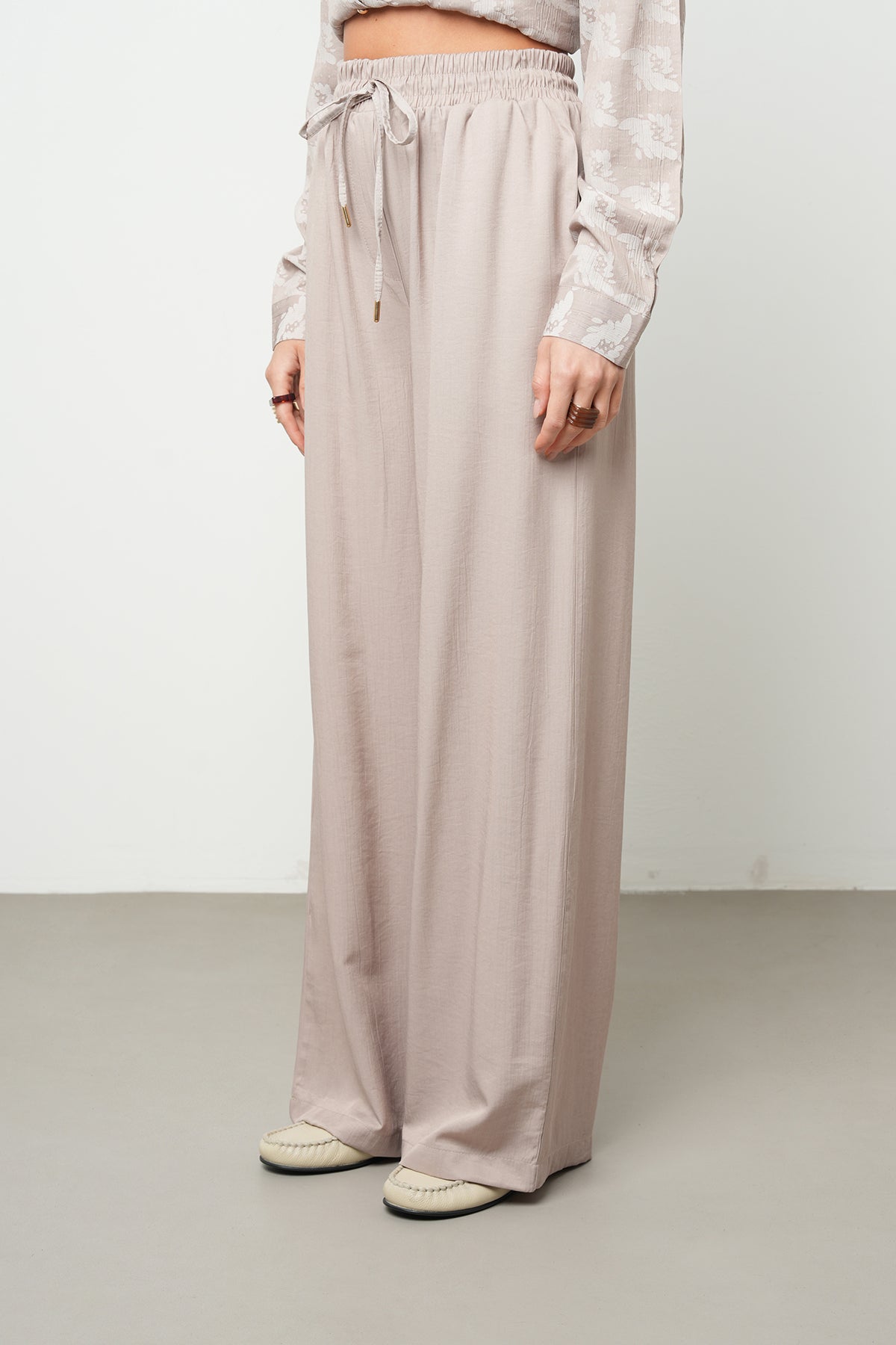 Orfeonegro Rahat Kalıp Palazzo Pantolon Bej