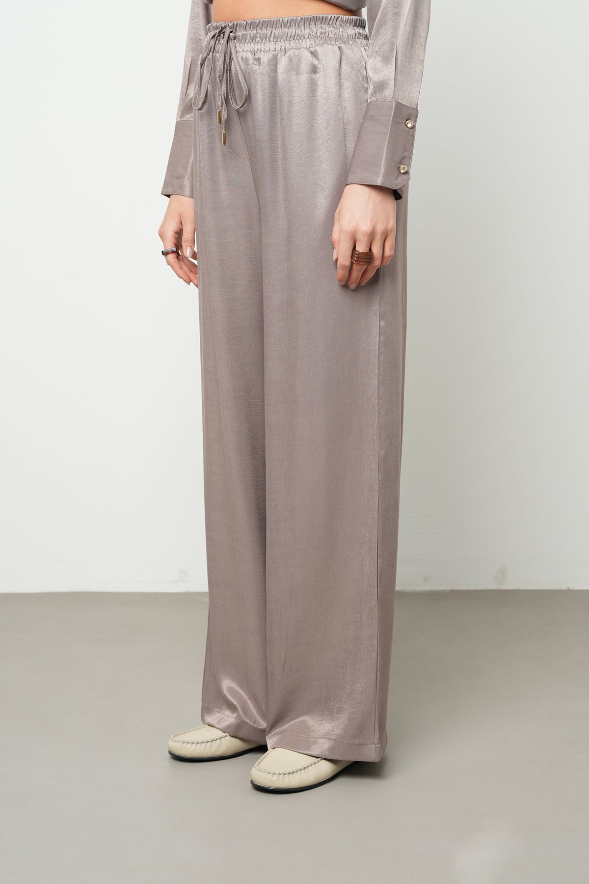 Orfeonegro Rahat Kalıp Palazzo Pantolon Vizon