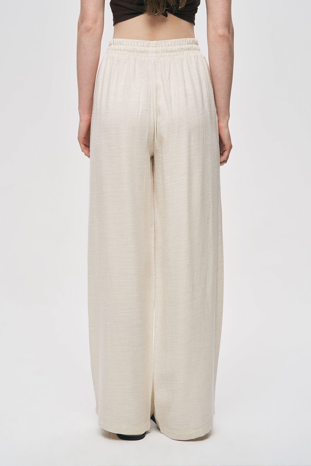 Orfeonegro Yüksek Bel Keten Palazzo Pantolon