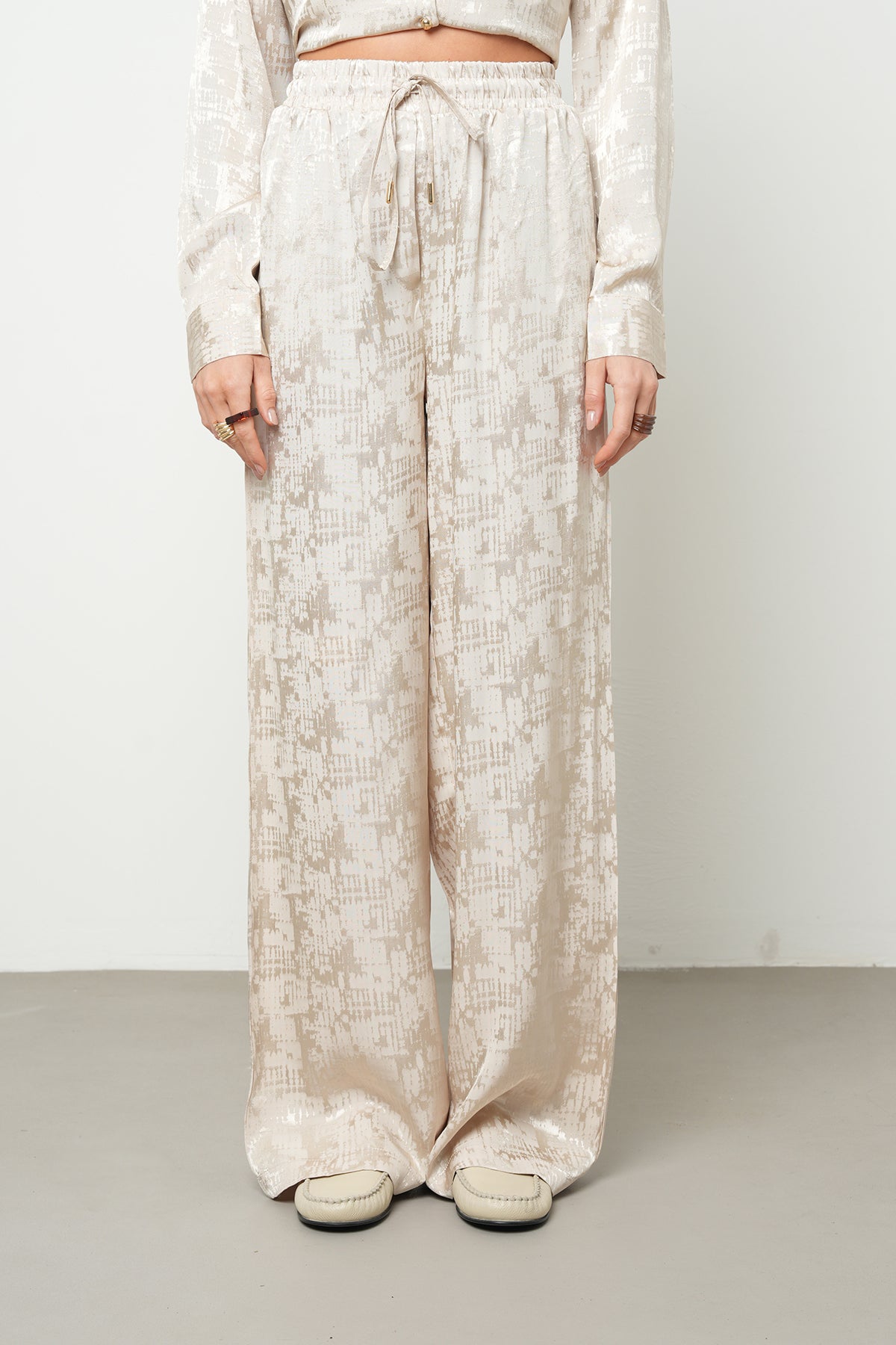 Orfeonegro Desenli Palazzo Kadın Pantolon