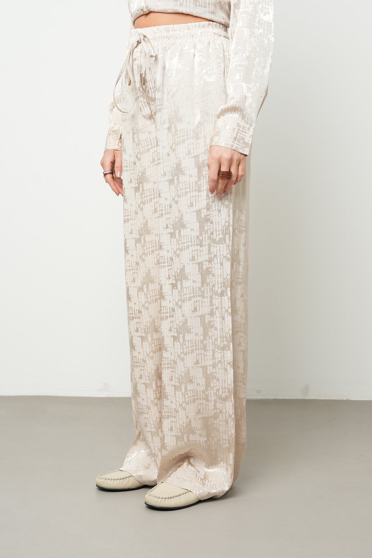 Orfeonegro Desenli Palazzo Kadın Pantolon