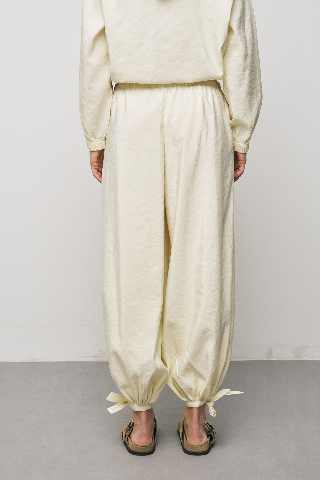 Orfeonegro Bağlama Detaylı Lastikli Paça Sarı Pantolon