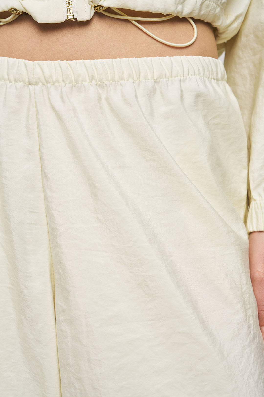 Orfeonegro Bağlama Detaylı Lastikli Paça Sarı Pantolon