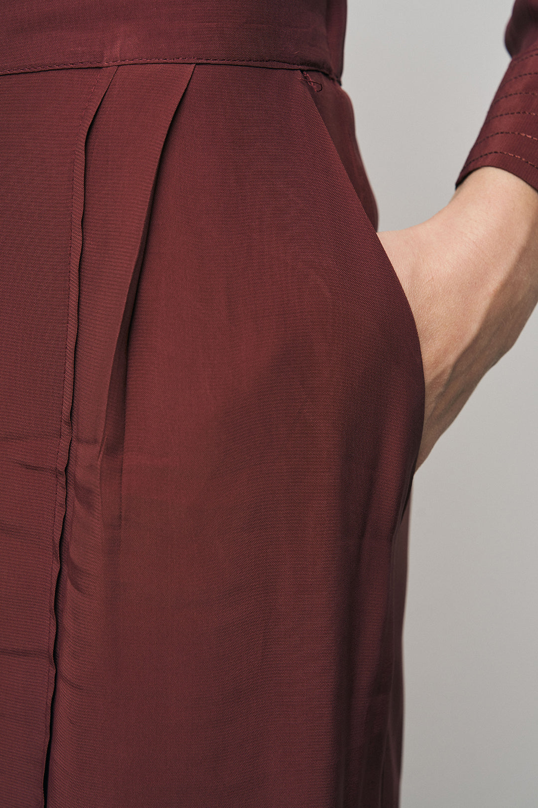 Orfeonegro Bordo Yüksek Bel Geniş Paça Palazzo Pantolon