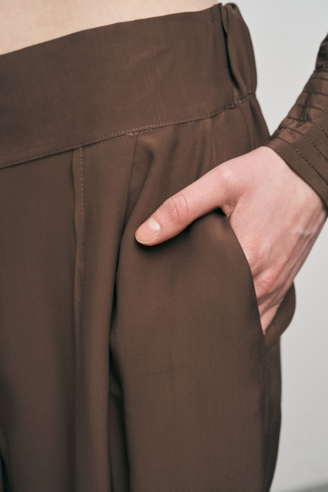 Orfeonegro Kahve Yüksek Bel Geniş Paça Palazzo Pantolon