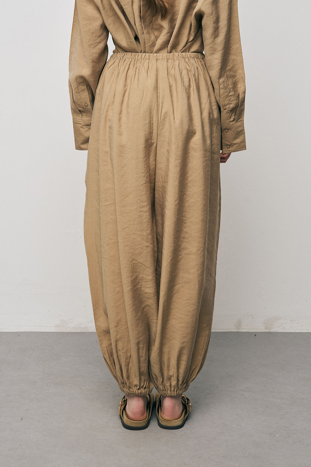 Orfeonegro Rahat Kesim Paçası Büzgülü Karamel Jogger Pantolon