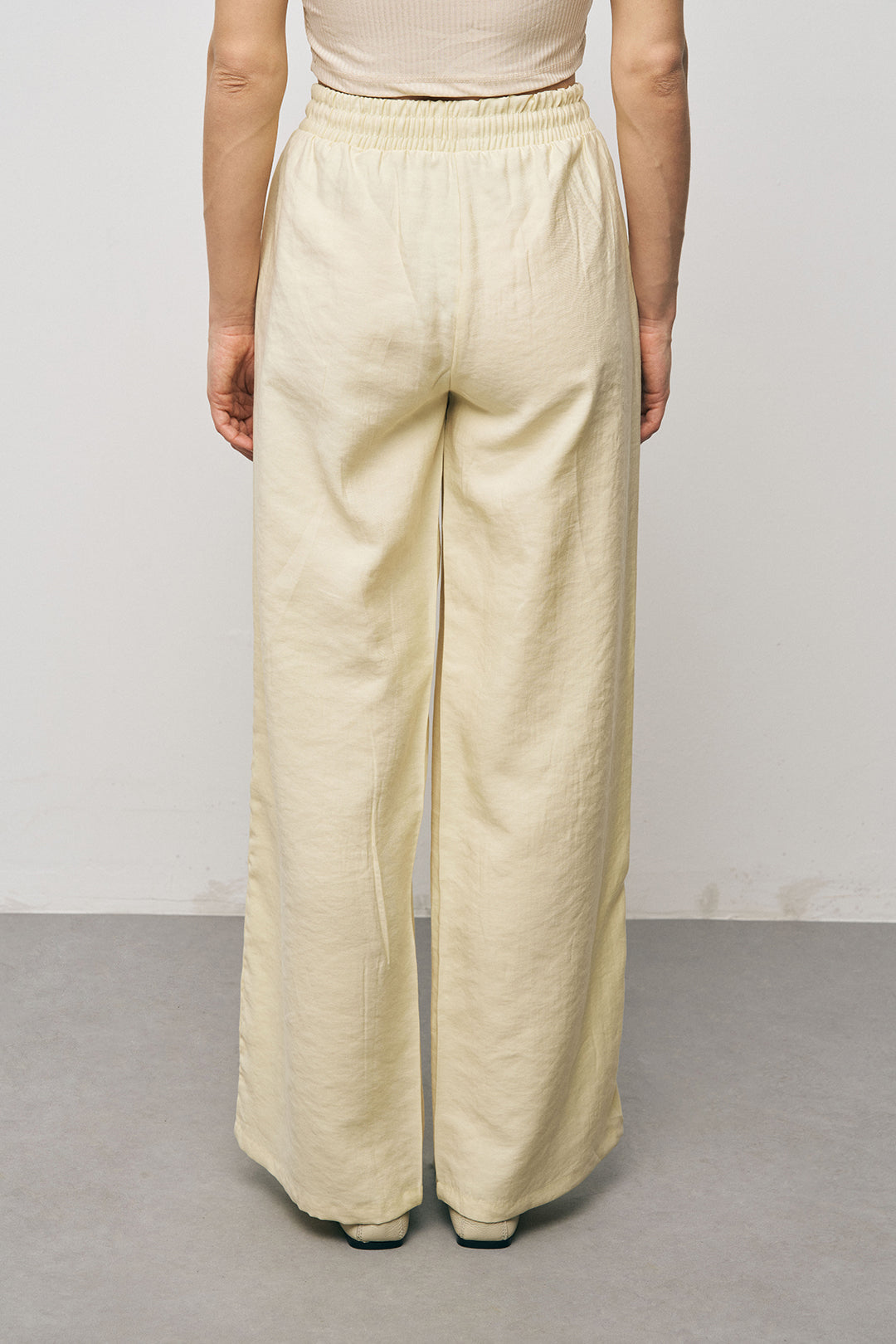 Orfeonegro Sarı Nakış İşlemeli Palazzo Pantolon